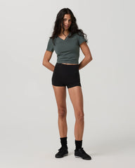Short Sleeve Tuvalu Double V Neck