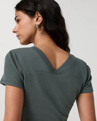 Short Sleeve Tuvalu Double V Neck