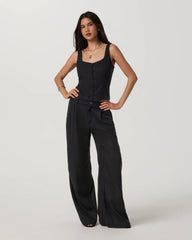 Trestles Twill Button Front Top